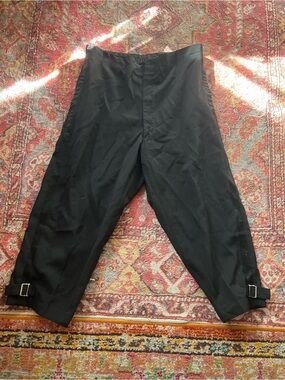 Black Buckle Hem Pants